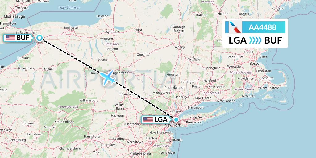 AA4488 American Airlines Flight Map: New York to Buffalo