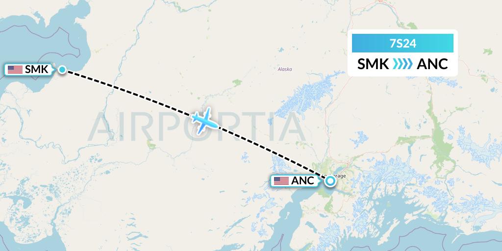 7S24 Ryan Air (USA) Flight Map: St Michael to Anchorage