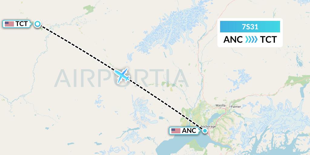 7S31 Ryan Air (USA) Flight Map: Anchorage to Takotna