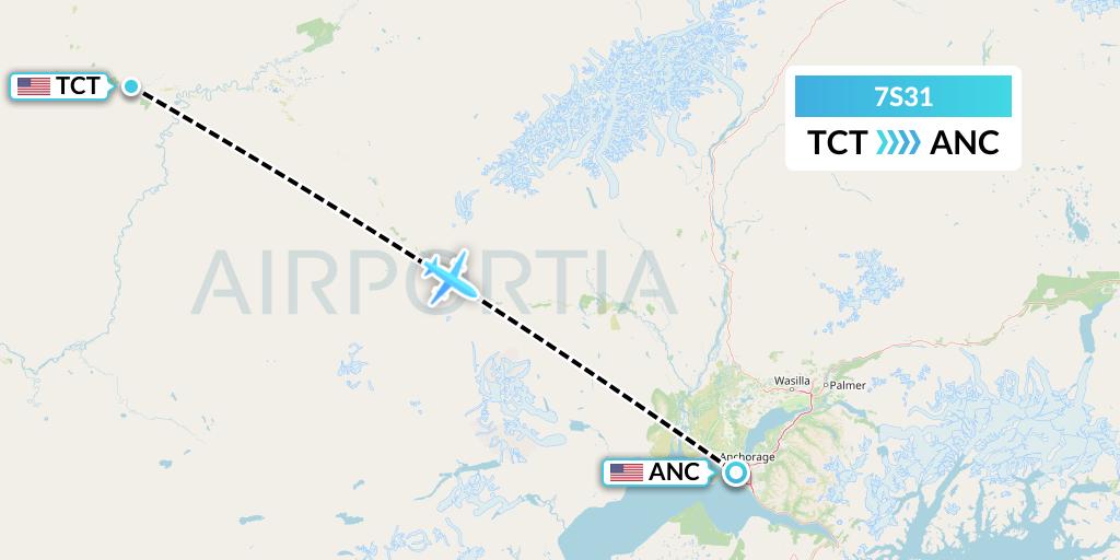 7S31 Ryan Air (USA) Flight Map: Takotna to Anchorage
