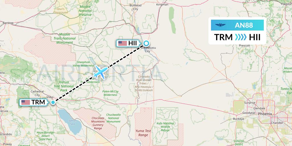 AN88 Advanced Air Flight Map: Thermal to Lake Havasu City