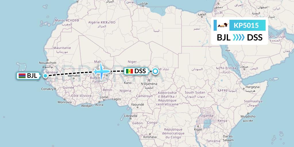 KP5015 ASKY Flight Map: Banjul to Dakar