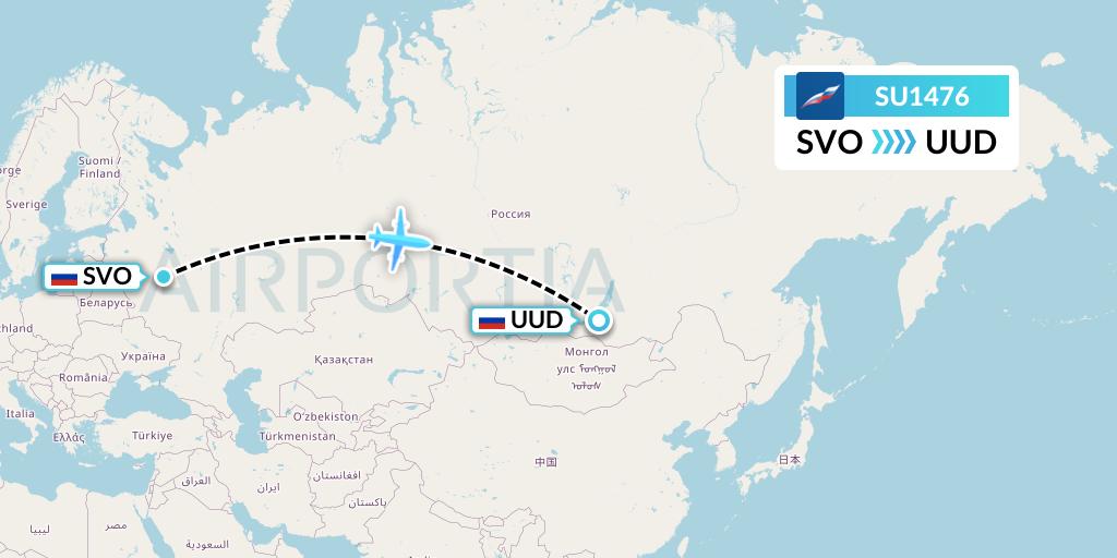 SU1476 Aeroflot Flight Map: Moscow to Ulan-Ude