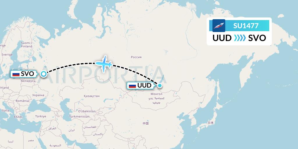SU1477 Aeroflot Flight Map: Ulan-Ude to Moscow
