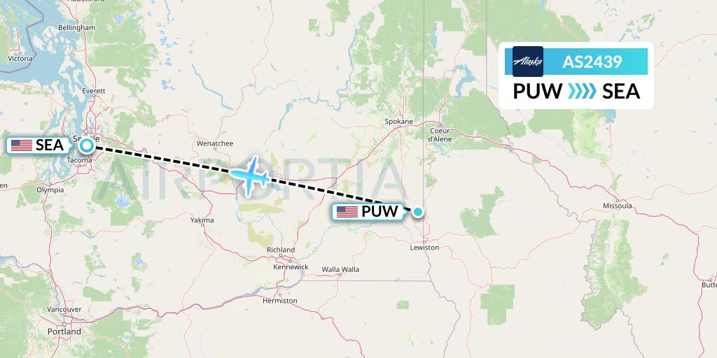 AS2439 Alaska Airlines Flight Map: Pullman to Seattle