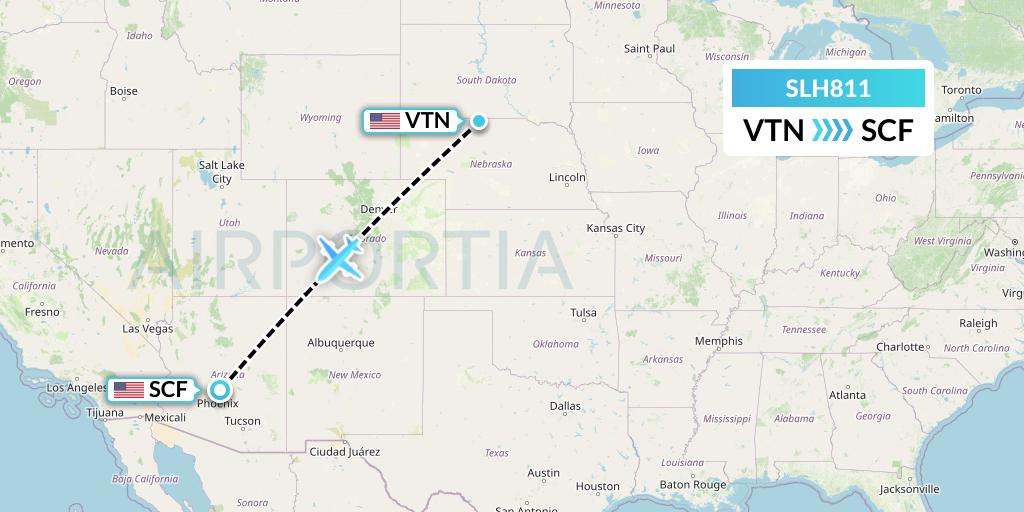 SLH811 Silverhawk Aviation Flight Map: Valentine to Scottsdale