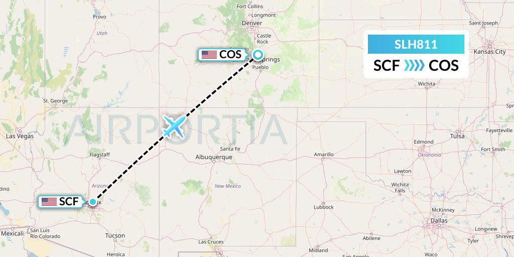 SLH811 Silverhawk Aviation Flight Map: Scottsdale to Colorado Springs