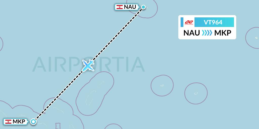VT964 Air Tahiti Flight Map: Makemo to Makemo