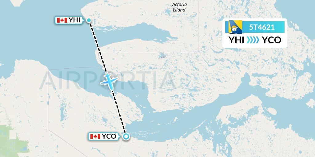 5T4621 Canadian North Flight Map: Ulukhaktok to Kugluktuk