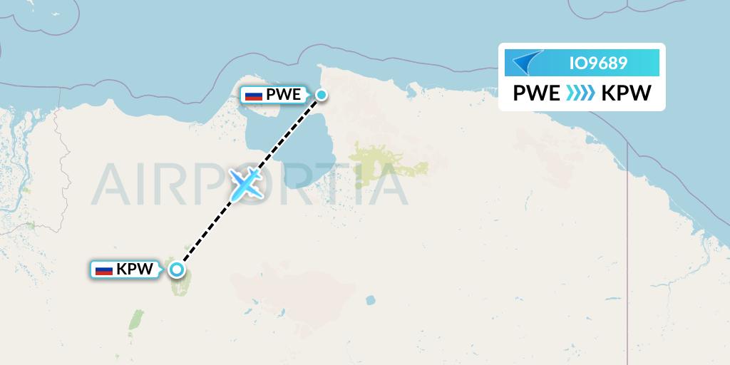 IO9689 IrAero Flight Map: Pevek to Keperveyem