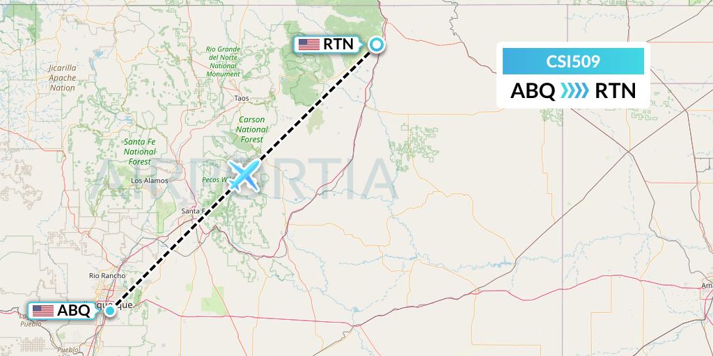 CSI509 Csi Aviation Flight Map: Albuquerque to Raton