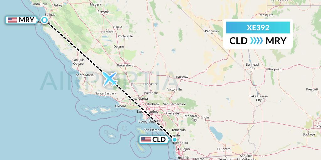 XE392 Jsx Flight Map: San Diego to Monterey