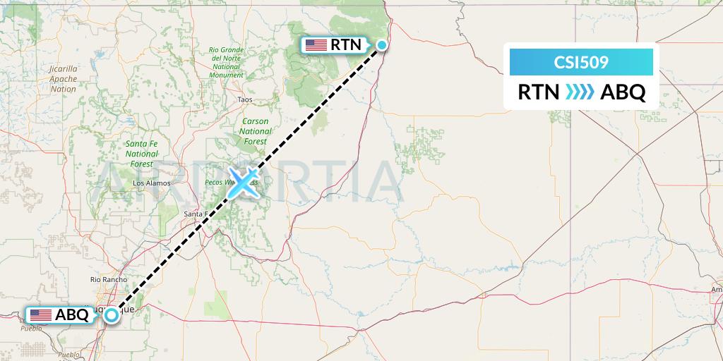 CSI509 Csi Aviation Flight Map: Raton to Albuquerque