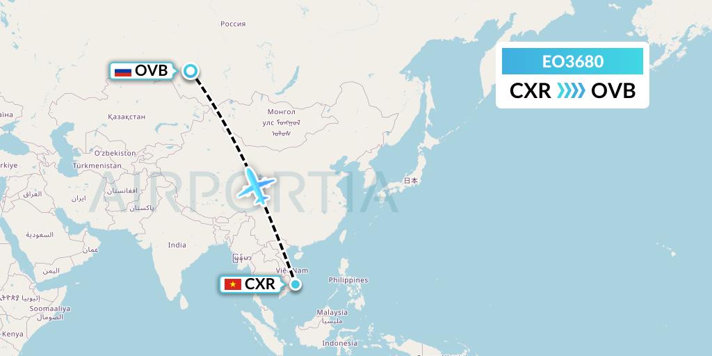 EO3680 Pegas Fly Flight Map: Nha Trang to Novosibirsk