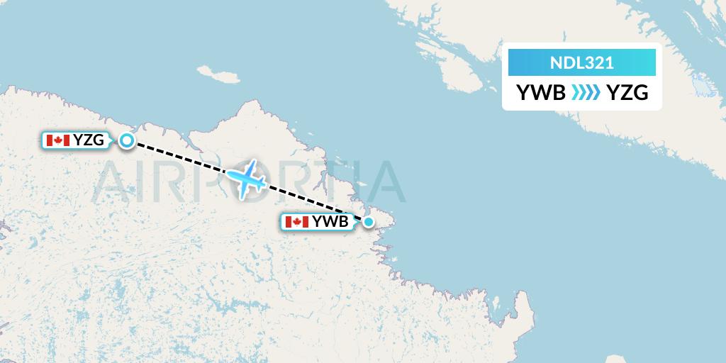 NDL321 Chrono Aviation Flight Map: Kangiqsujuaq to Salluit