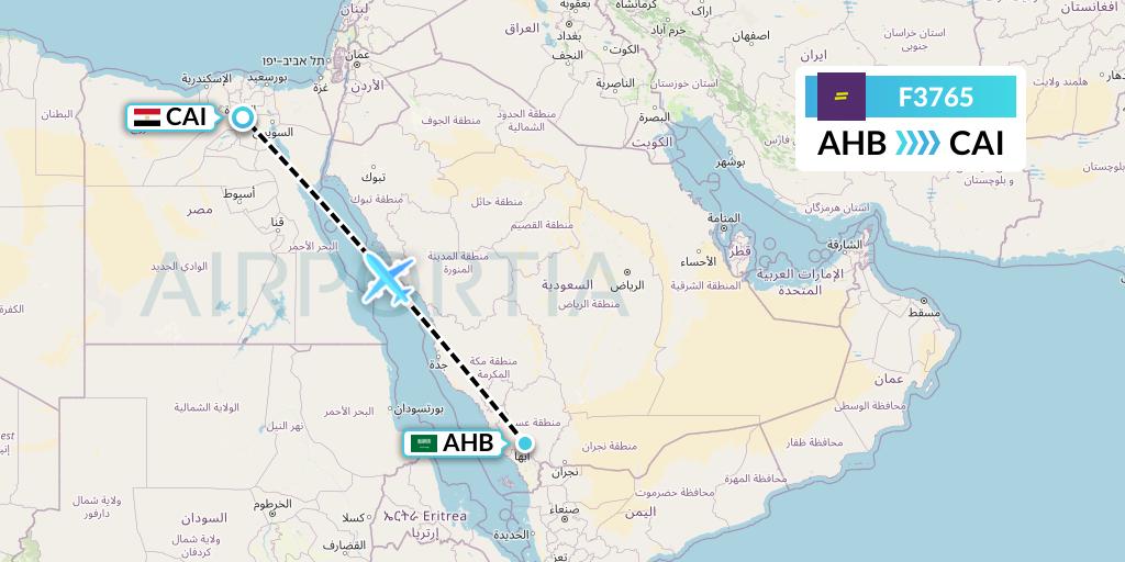 F3765 flydeal Flight Map: Abha to Cairo