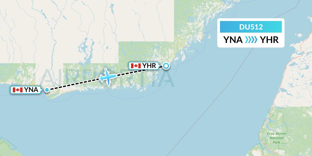 DU512 Sky Jet M.g. Inc Flight Map: Natashquan to Chevery