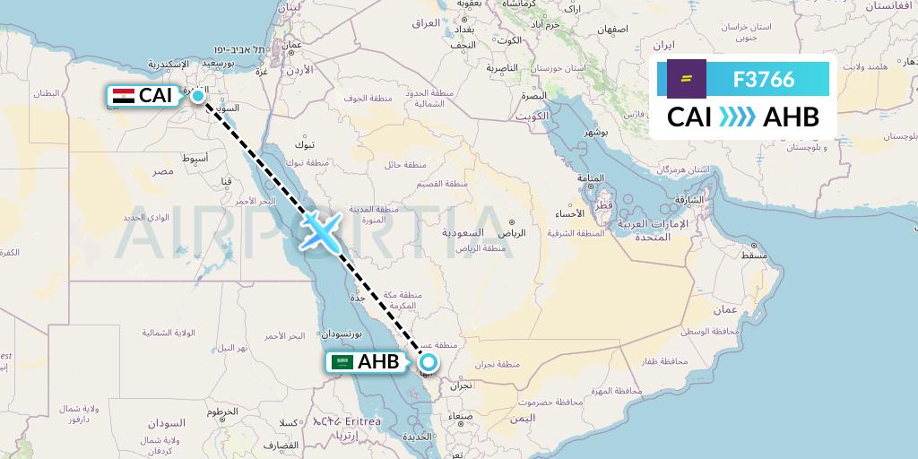 F3766 flydeal Flight Map: Cairo to Abha