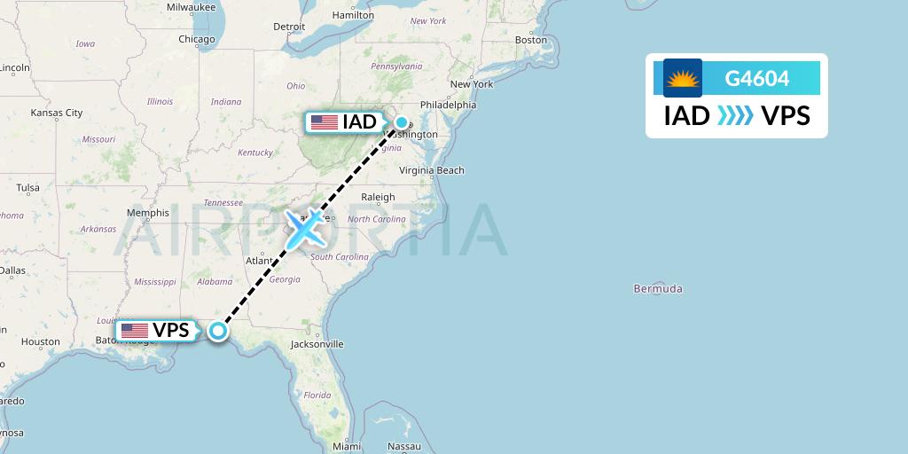 G4604 Allegiant Air Flight Map: Washington to Valparaiso