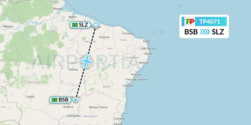 TP4071 TAP Portugal Flight Map: Brasilia to Sao Luis