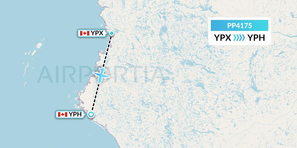 PP4175 Jet Aviation Business Jets Flight Map: Puvirnituq to Inukjuak