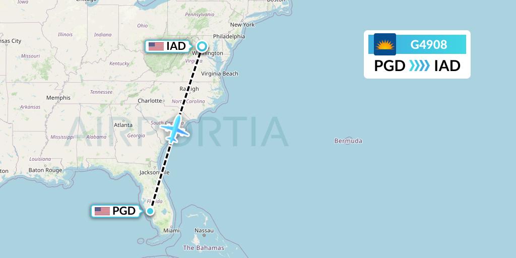 G4908 Allegiant Air Flight Map: Punta Gorda to Washington