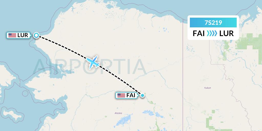 7S219 Ryan Air (USA) Flight Map: Fairbanks to Cape Lisburne