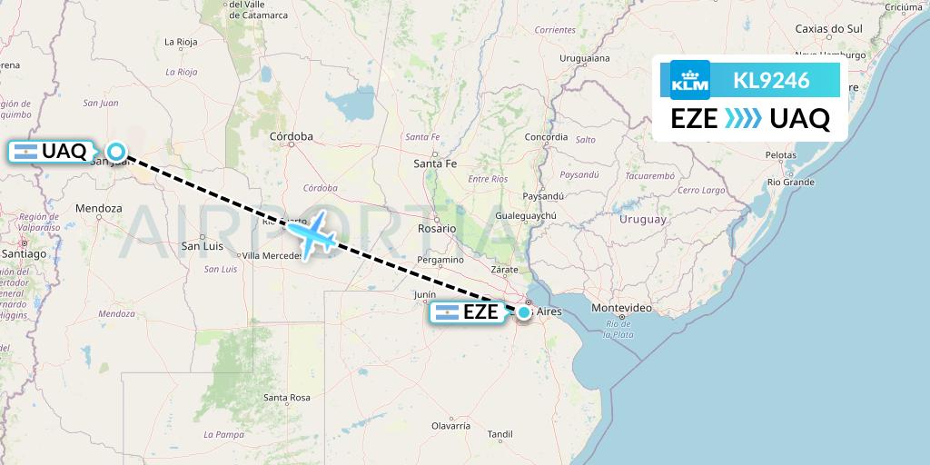 KL9246 KLM Flight Map: Buenos Aires to San Juan