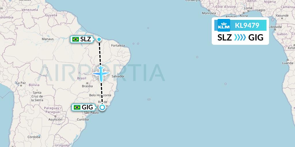 KL9479 KLM Flight Map: Sao Luis to Rio de Janeiro