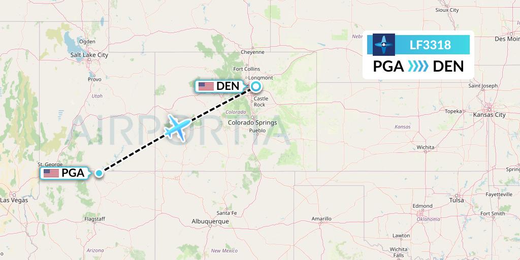 LF3318 Corporate Flight Management Flight Map: Page to Denver