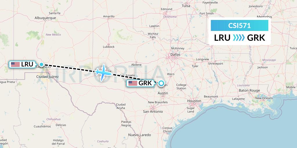 CSI571 Csi Aviation Flight Map: Las Cruces to Killeen