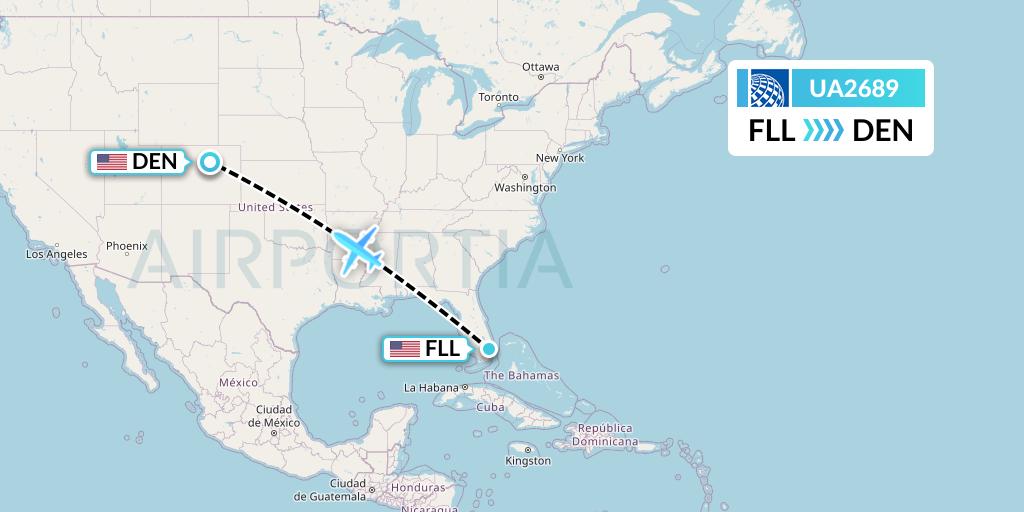 UA2689 United Airlines Flight Map: Fort Lauderdale to Denver
