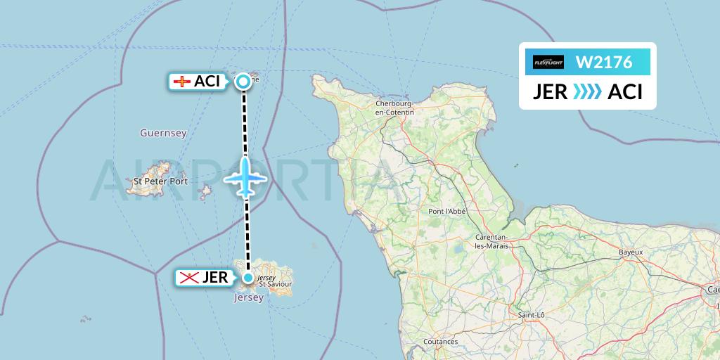 W2176 Flex Flight Flight Map: Jersey to Alderney