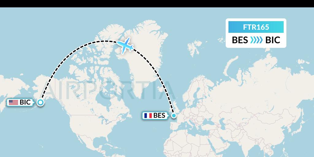 FTR165 Finist'Air Flight Map: Brest to Big Creek