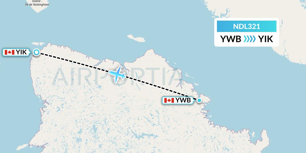 NDL321 Chrono Aviation Flight Map: Kangiqsujuaq to Ivujivik