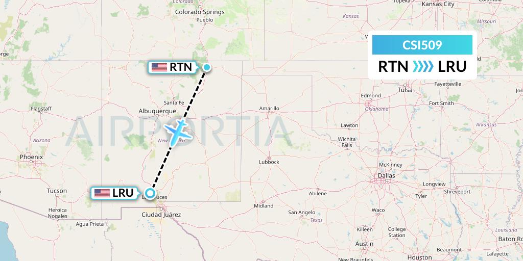 CSI509 Csi Aviation Flight Map: Raton to Las Cruces