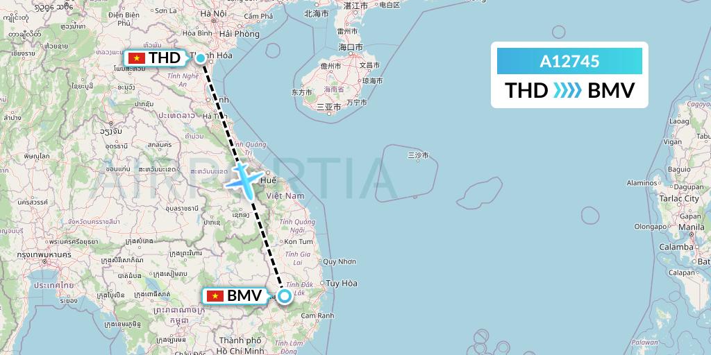 A12745 A.p.g. Distribution Systems Flight Map: Hanoi to Buon Ma Thuot
