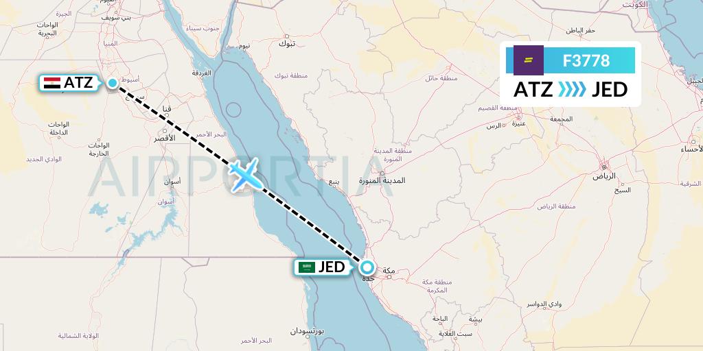 F3778 flydeal Flight Map: Assiut to Jeddah