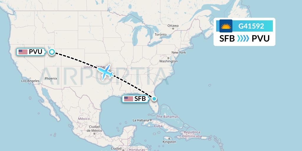 G41592 Allegiant Air Flight Map: Orlando to Provo