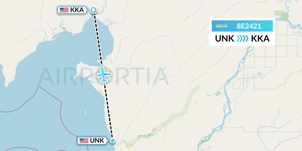 8E2421 Bering Air Flight Map: Unalakleet to Koyuk