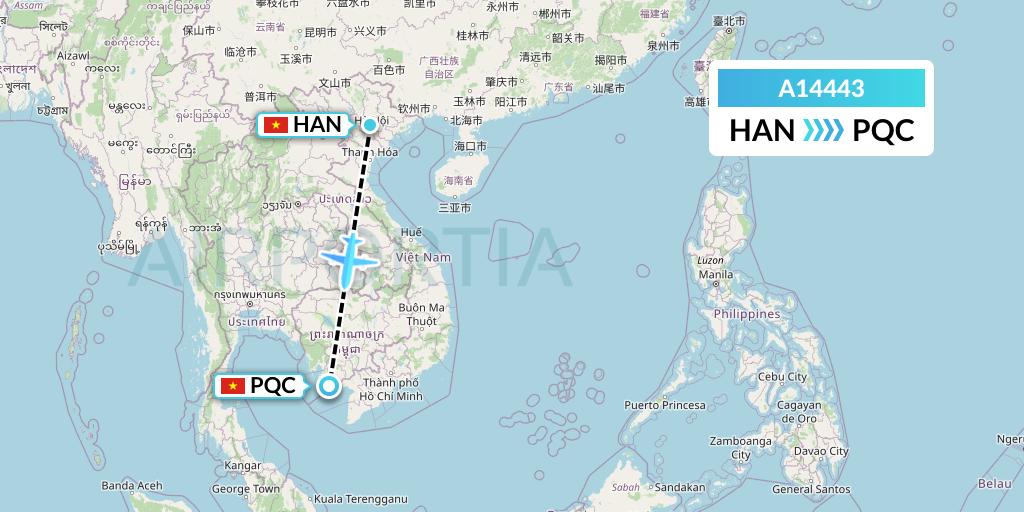 A14443 A.p.g. Distribution Systems Flight Map: Hanoi to Phu Quoc