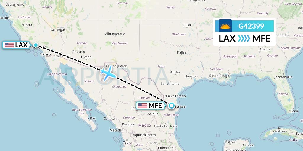 G42399 Allegiant Air Flight Map: Los Angeles to McAllen