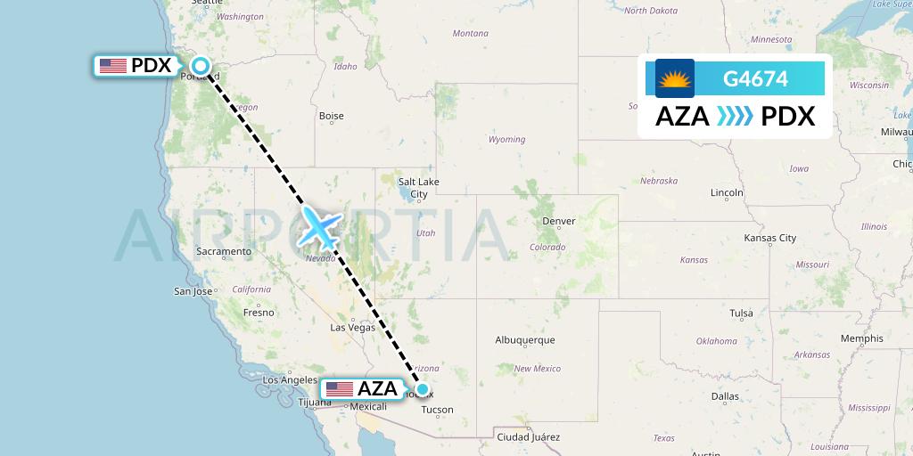 G4674 Allegiant Air Flight Map: Phoenix to Portland