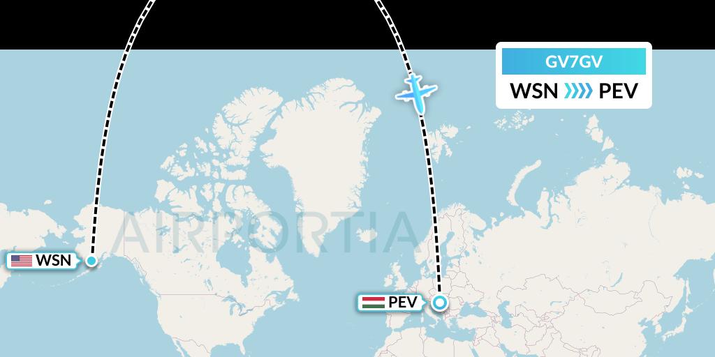 GV7GV Grant Aviation Flight Map: South Naknek to Pecs