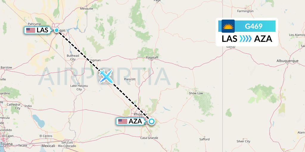 G469 Allegiant Air Flight Map: Las Vegas to Phoenix