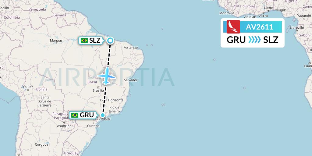 AV2611 Avianca Flight Map: Sao Paulo to Sao Luis