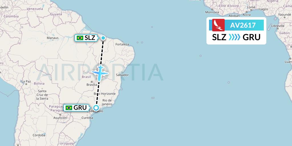 AV2617 Avianca Flight Map: Sao Luis to Sao Paulo
