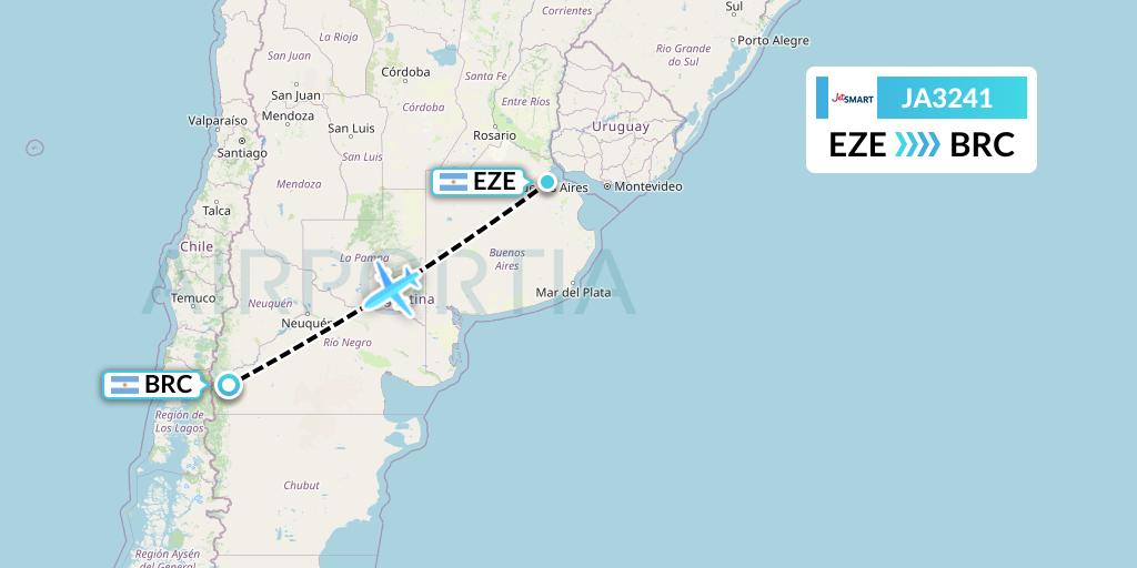 JA3241 JetSMART Flight Map: Buenos Aires to San Carlos de Bariloche