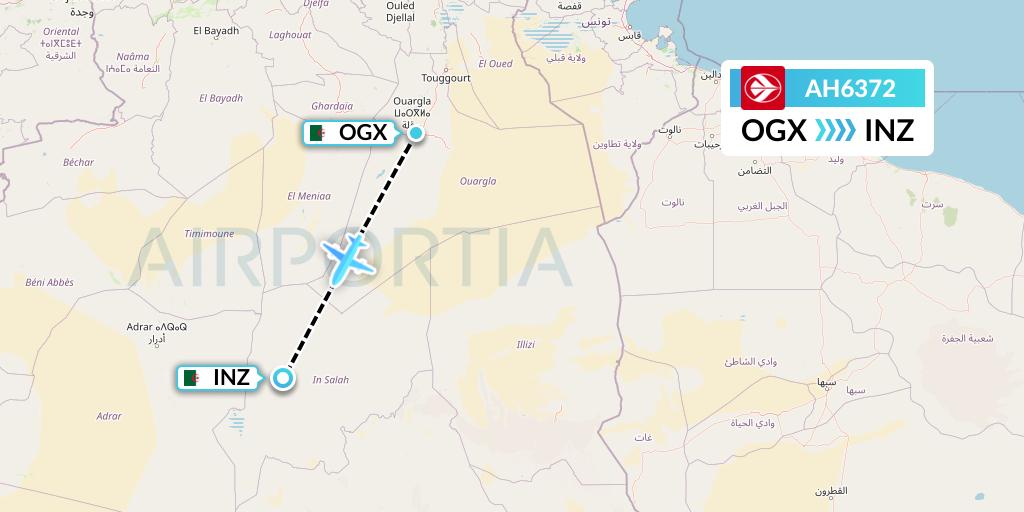 AH6372 Air Algerie Flight Map: Ouargla to In Salah