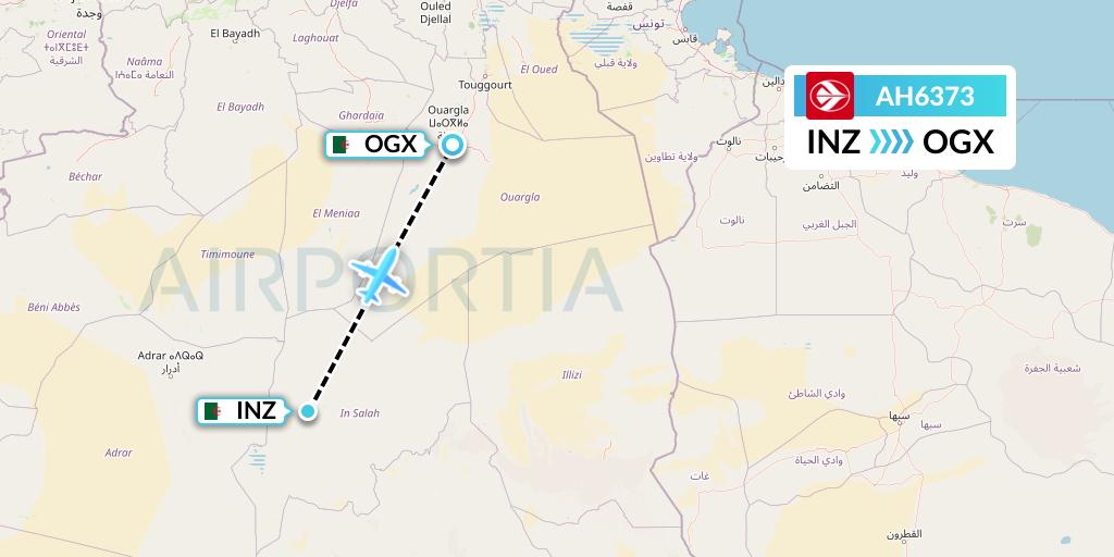 AH6373 Air Algerie Flight Map: In Salah to Ouargla